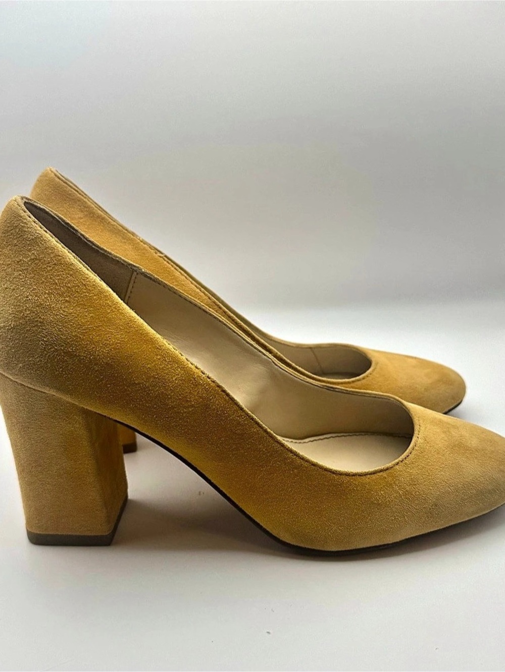 Rare Pelle Moda Yellow Block Heel Pumps